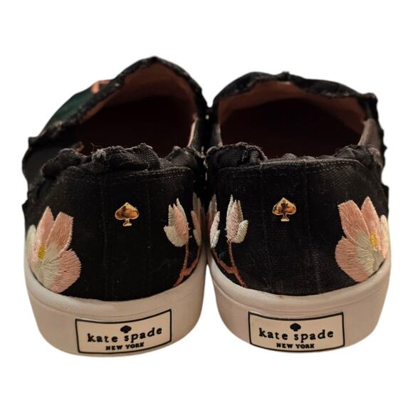 Kate Spade Leonie Ruffled Canvas Sneakers Embroidered Floral 7 MSRP $150 - Picture 8 of 14